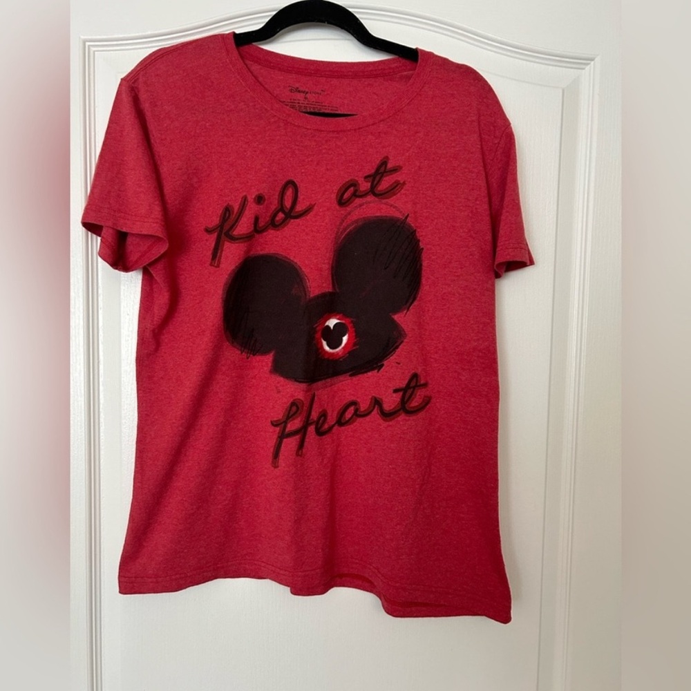 Red Disney Shirt with Mouse Ears Design